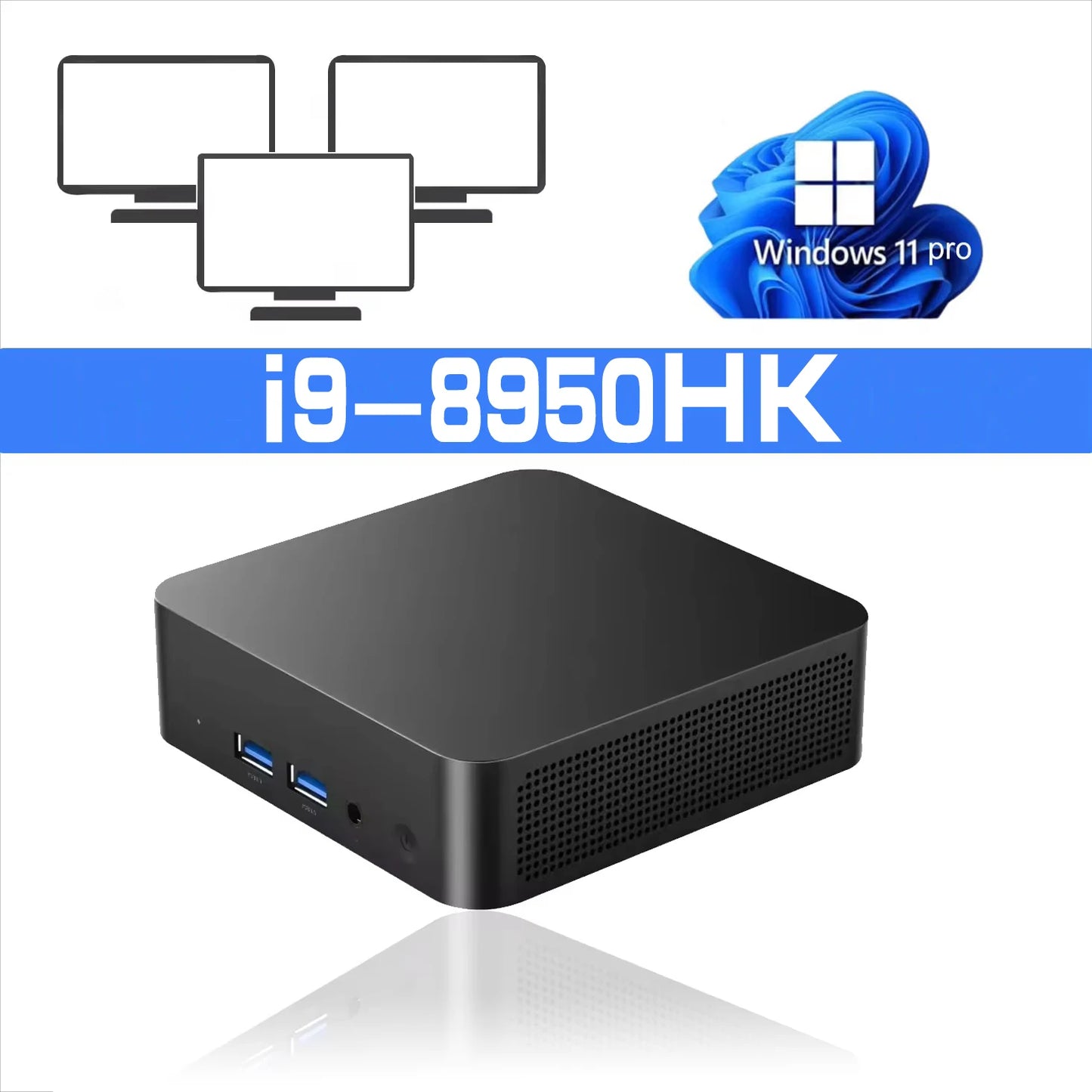 2026 Portable i9 Mini PC Computer Windows 11 Intel Core i9 8950HK 16GB 1TB Gaming Computer Dual-Band WiFi 6-Core Mini Desktop PC