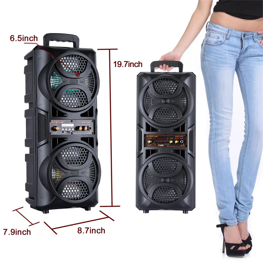 CURUK 3000W Portable Bluetooth Speaker With Subwoofer Karaoke Mic