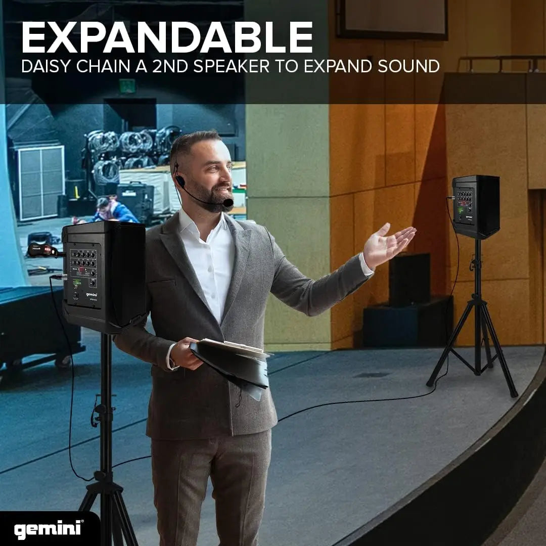 Gemini UHF Wireless Mic System – Dual Lavalier & Headset, USB Rechargeable, 50m Range, Cardioid for Teaching, Streaming