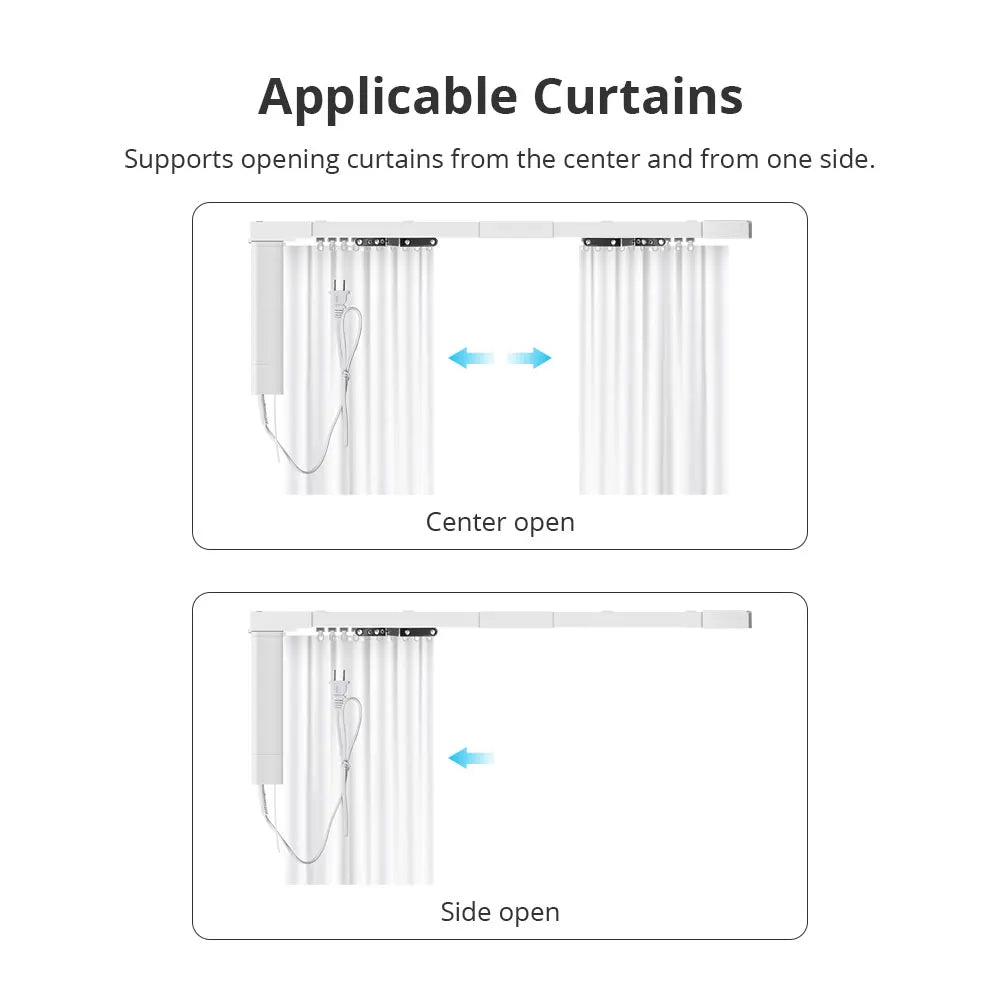 Zemismart Matter WiFi Smart Electric Curtain Motor with Sliding Track, Works with Alexa Google Home Apple HomeKit Tuya App