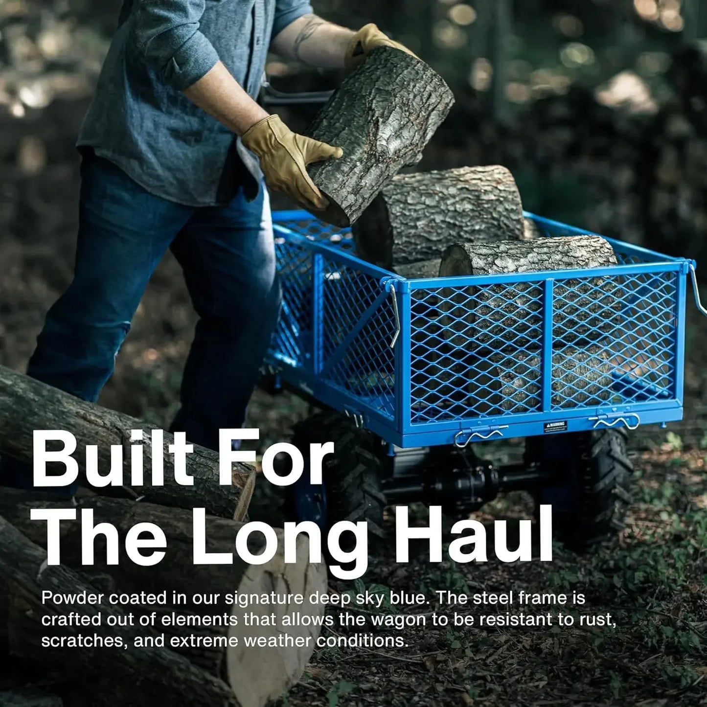 Utility Service Cart Wheelbarrow Power Wagon, Super Duty Electric 48V DC Li-Ion Battery Powered, 500 lbs Load & 1000+ lbs