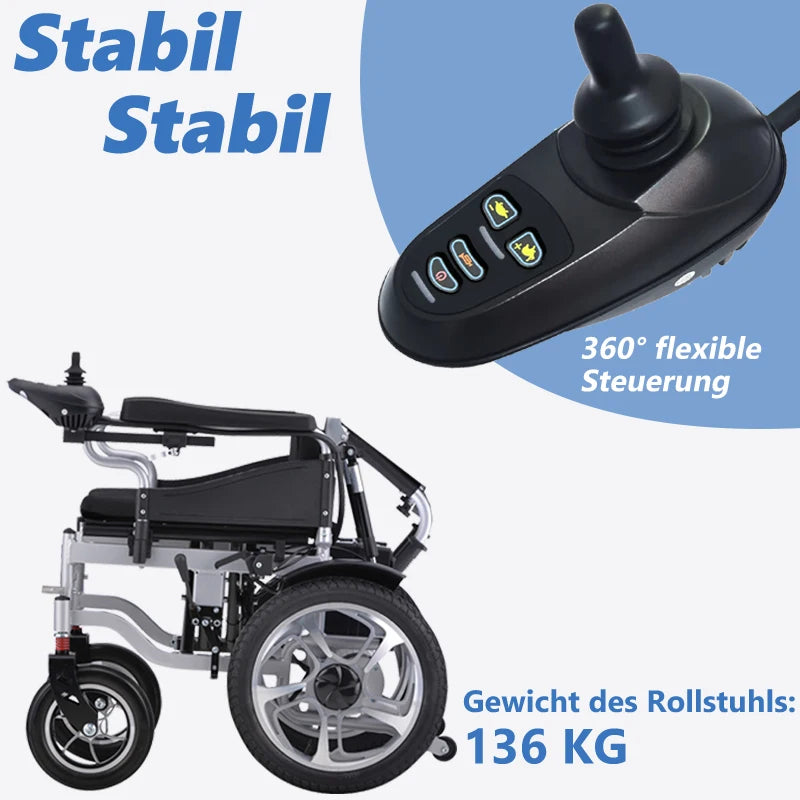 500W Electric Wheelchair 20AH Foldable, Reclining Tilt Design 150KG Weight Capacity 22KM Range Ergonomic Design