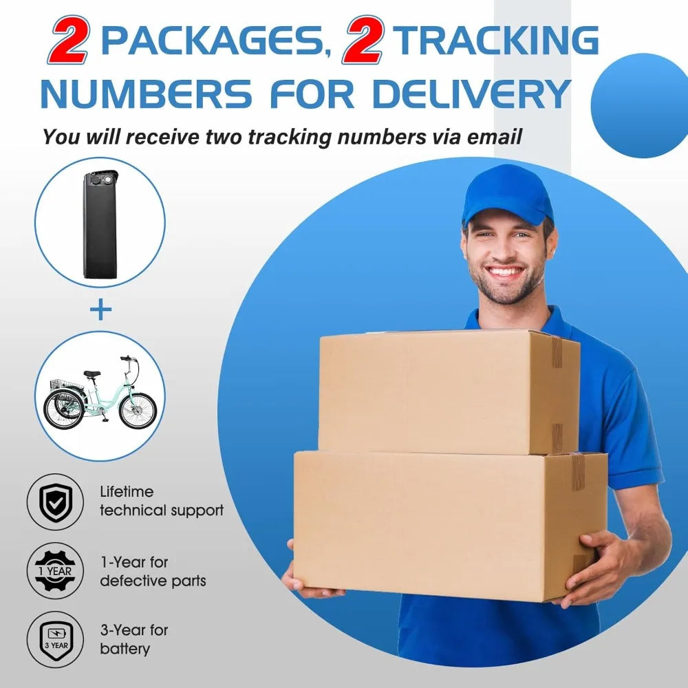 Electric Tricycle For Adults With Removable Battery