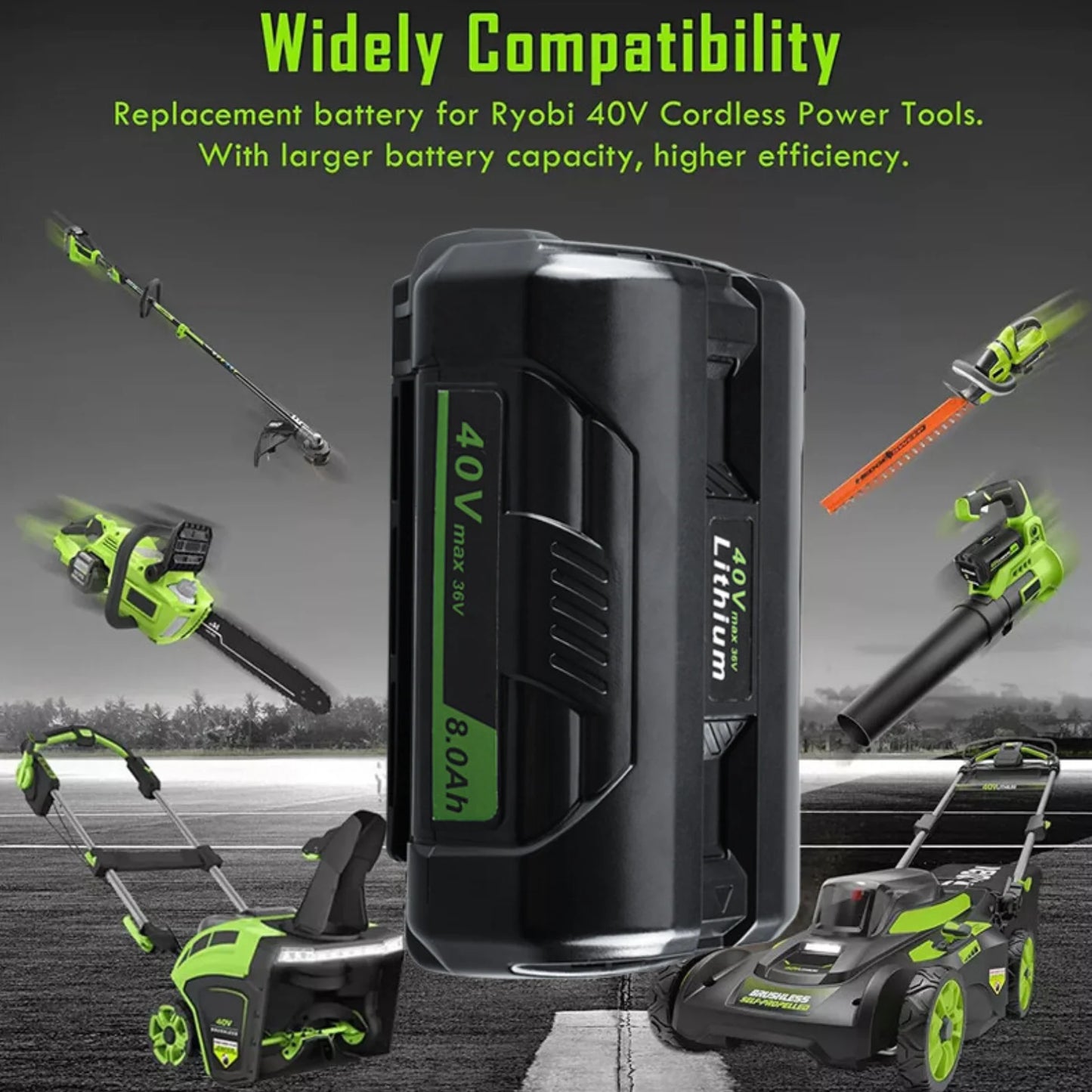 40V 6.0/8.0Ah OP4040 Battery pin with OP401 charger for Ryobi Series Wireless Power Tools OP4026 OP4030 OP4050 OP4060A OP40201