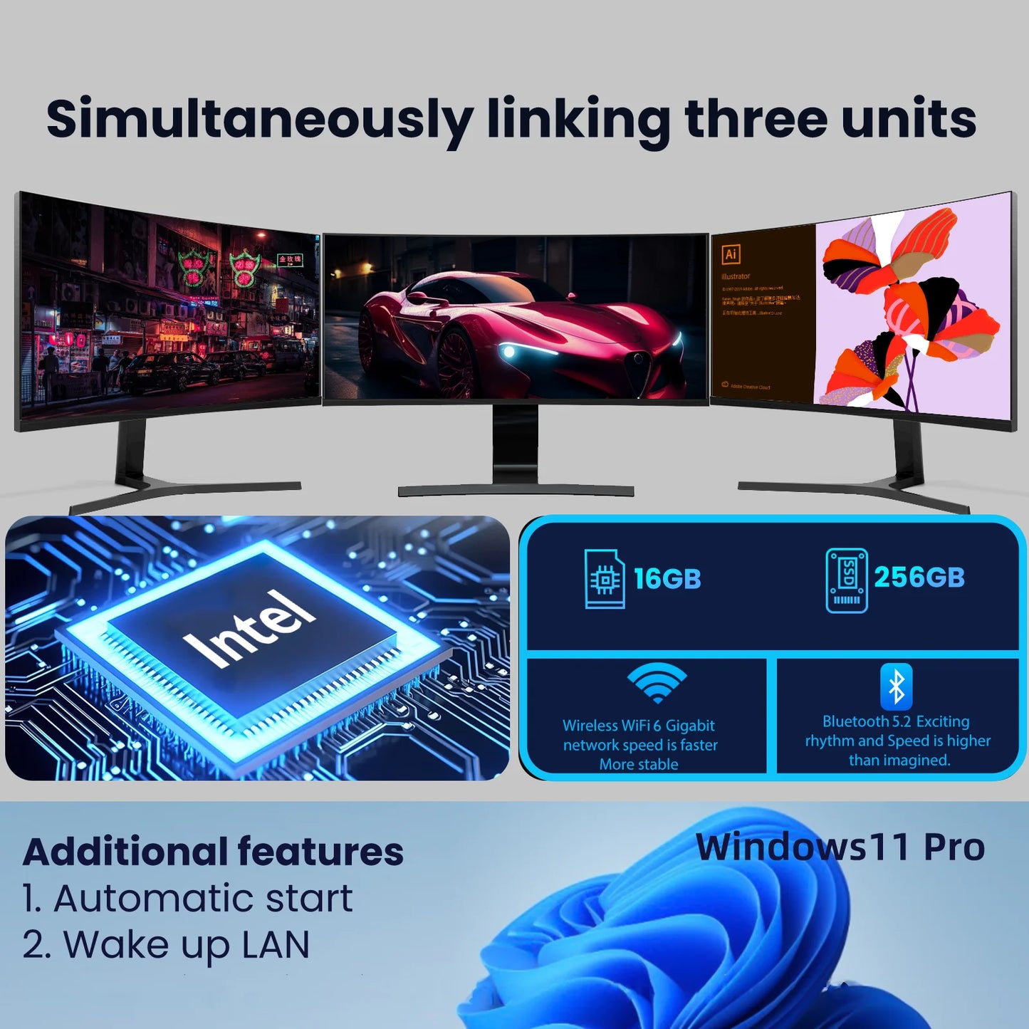 2026 Intel Core i9 8950HK i3-6100 Mini PC Computer 16GB 1TB 2TB 4K Windows 11 Gaming Computer WiFi6 USB Portable Mini Desktop PC