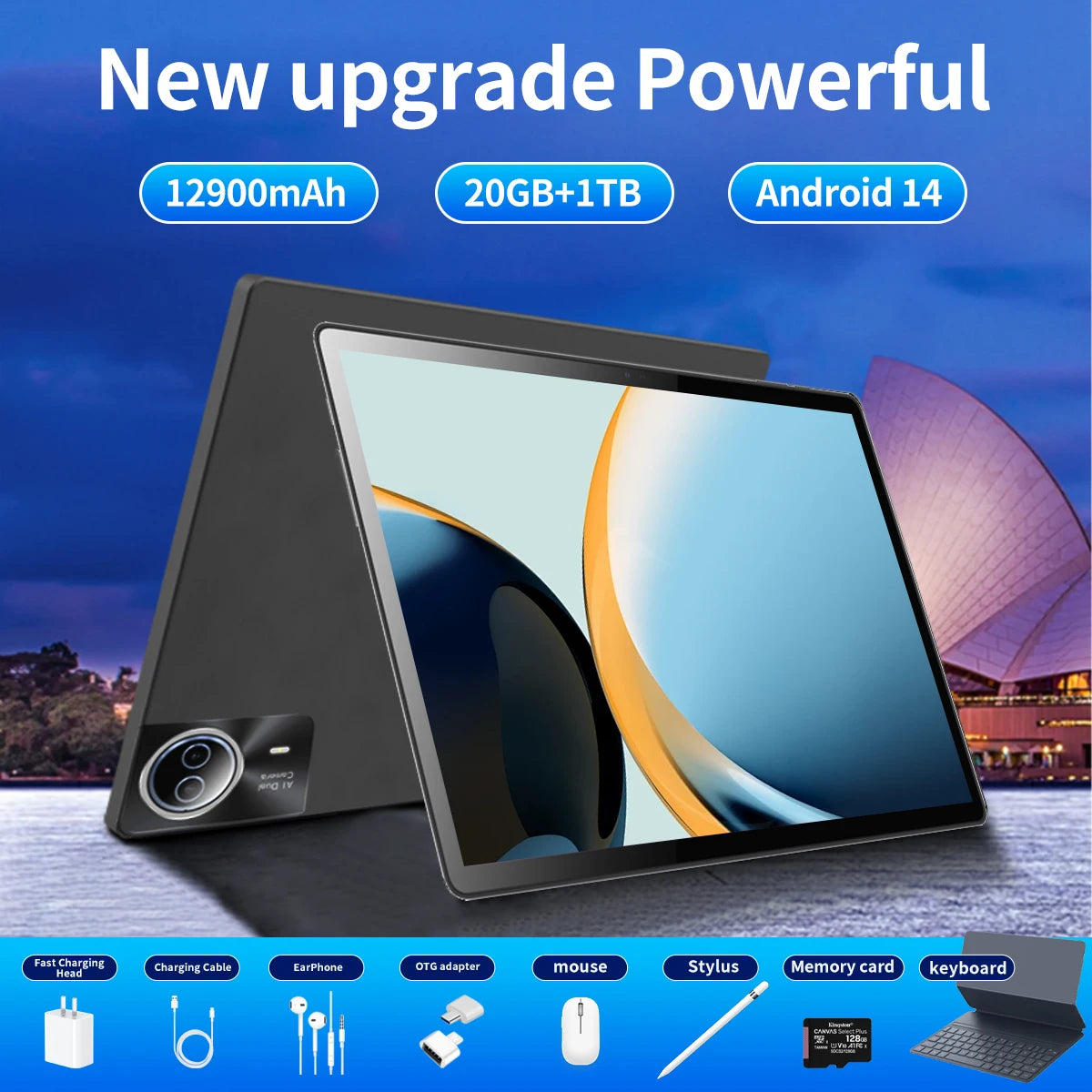 2025 New Arrival 14 Inch 10 Core Tablet Android 13 Google Play Dual 4G/5G Network GPS Bluetooth WiFi Tablets 20GB RAM 1TB ROM