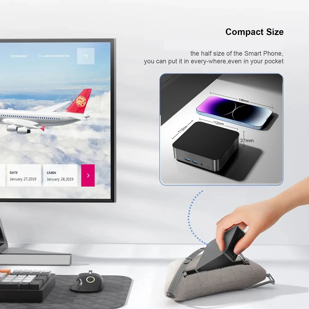 2026 Intel Core i9 8950HK i3-6100 Mini PC Computer 16GB 1TB 2TB 4K Windows 11 Gaming Computer WiFi6 USB Portable Mini Desktop PC