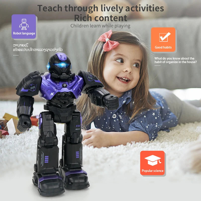 JJRC R20 Remote Control Mechanical Combat Police Intelligent Programming Robot With Sound And light children Toy Gift