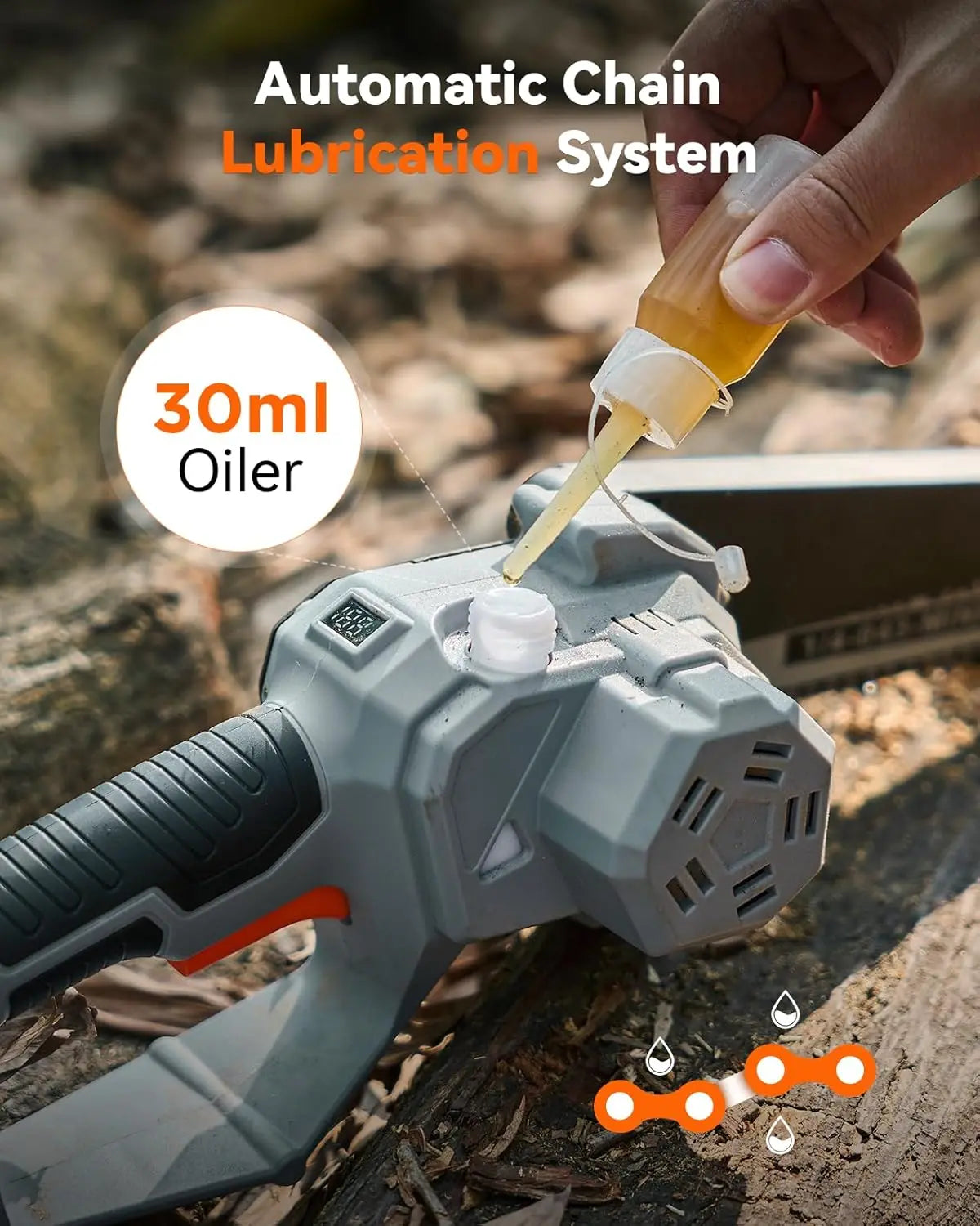 TaskStar 8-inch Electric Saw 2 2.0Ah Batteries Powered Portable Cordless Power Chainsaw For Branches Tree Trimming Wood Cutting