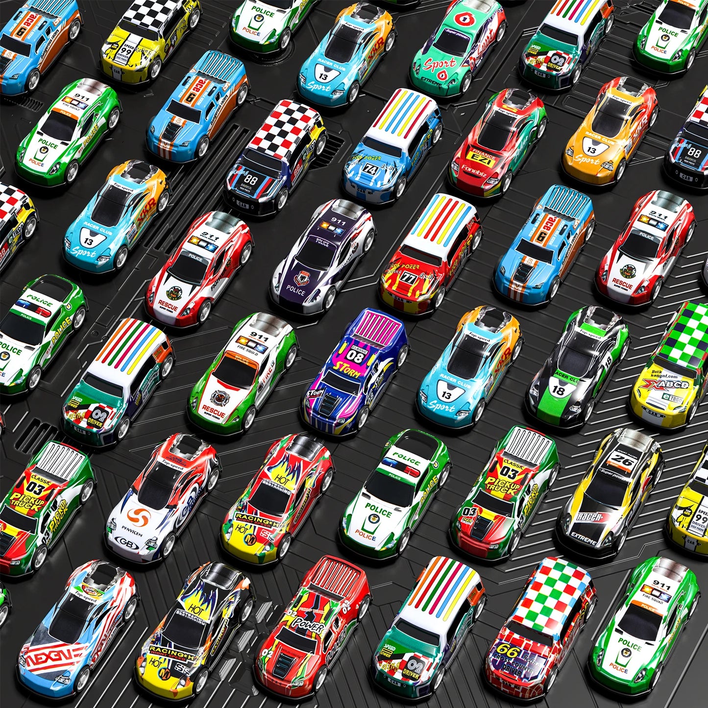 12/50pcs Pack Pull Back Kids Cars Toys With Storage Box Mini Vehicles Toy Bulk Race Cars Toys For 3-6 Years Boys Birthday Gifts