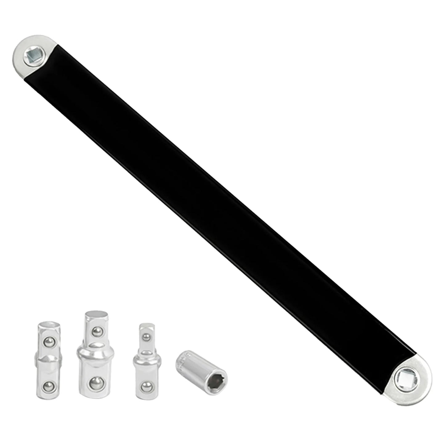 Double Head Ratchet Wrench Adjustable Extension Tool 39cm Carbon Steel Professional Quick Release for Tight Spaces Repair