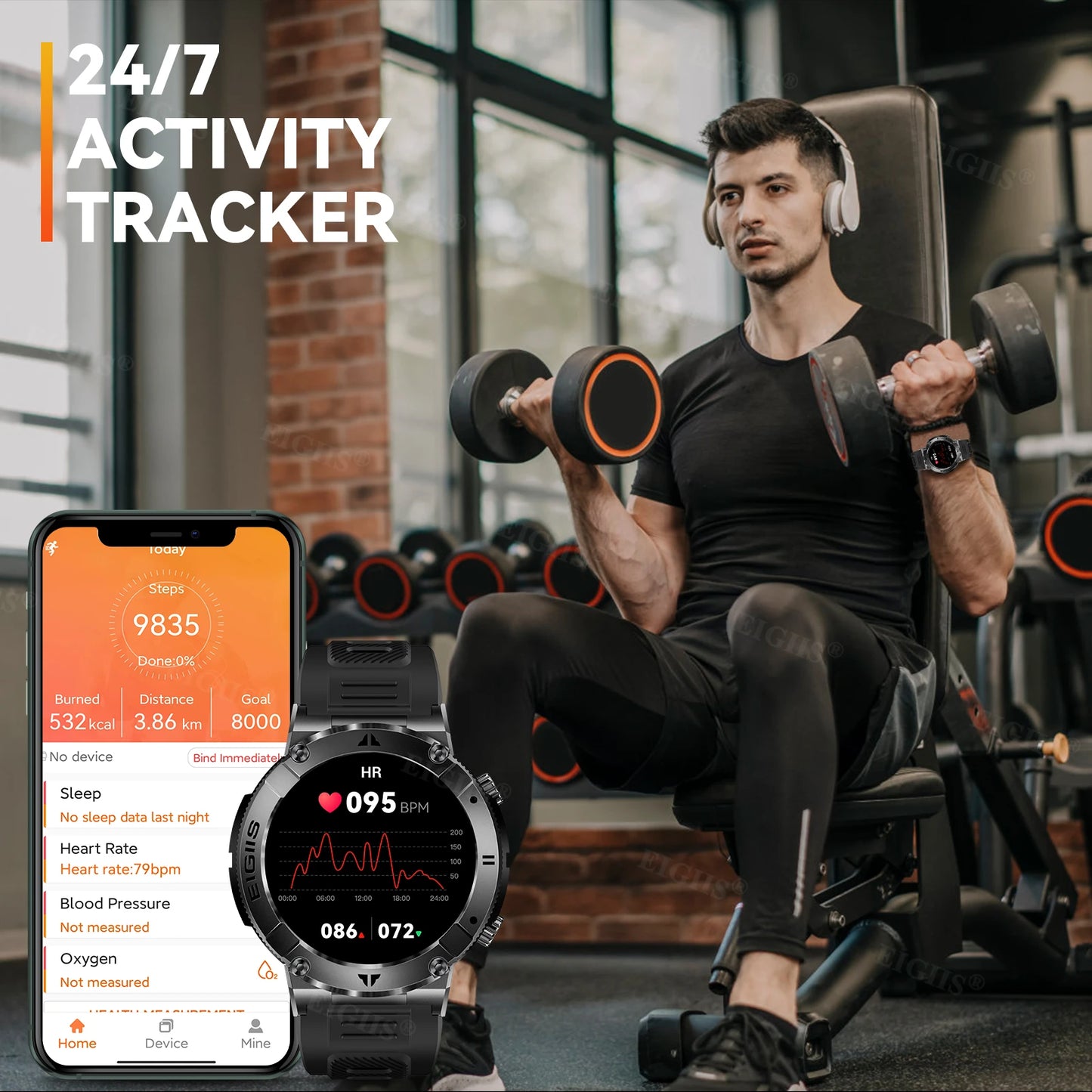 LaNikar Smart Watch Men TFT Display Bluetooth Blood Pressure Health