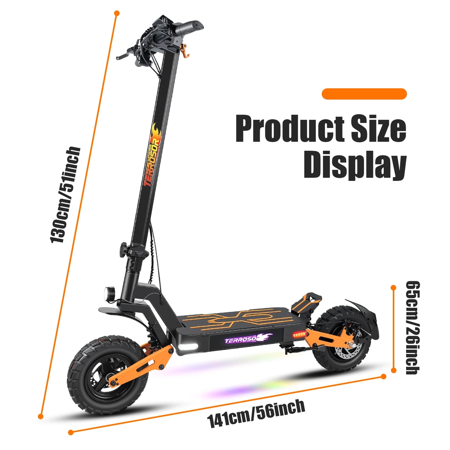 Folding Electric Scooter 1200W With Suspension Up To 40 Mph