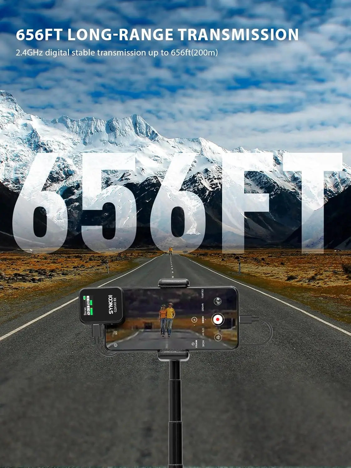 SYNCO Wireless Lavalier Microphone, G2(A2) MAX 2.4G Dual Transmitter Recording 200m 8H for Online Class Vlog Stream YouTube