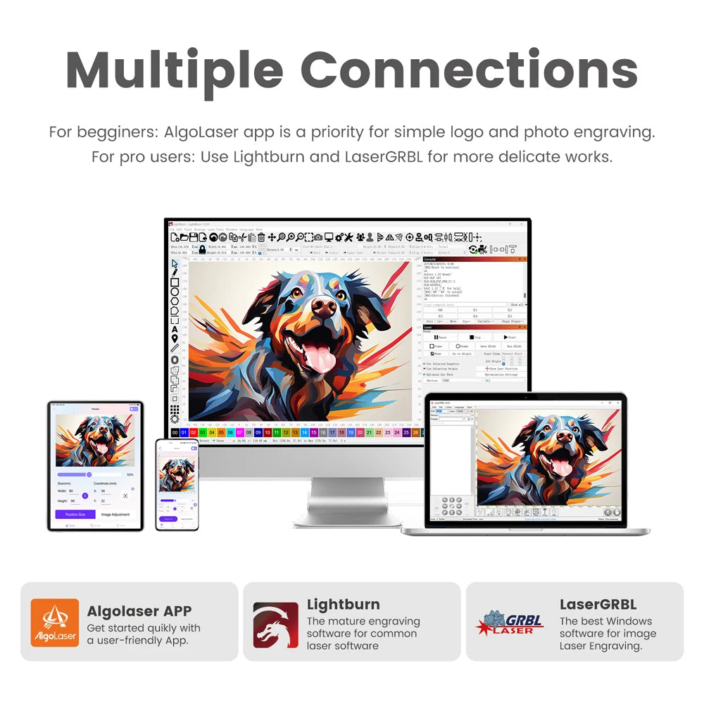 Algolaser DIYKIT MK2 40*43cm CNC Laser Cutter Engraver Air Aissit WiFi Table Metal Acrylic Wood Laser Cutting Engraving Machine