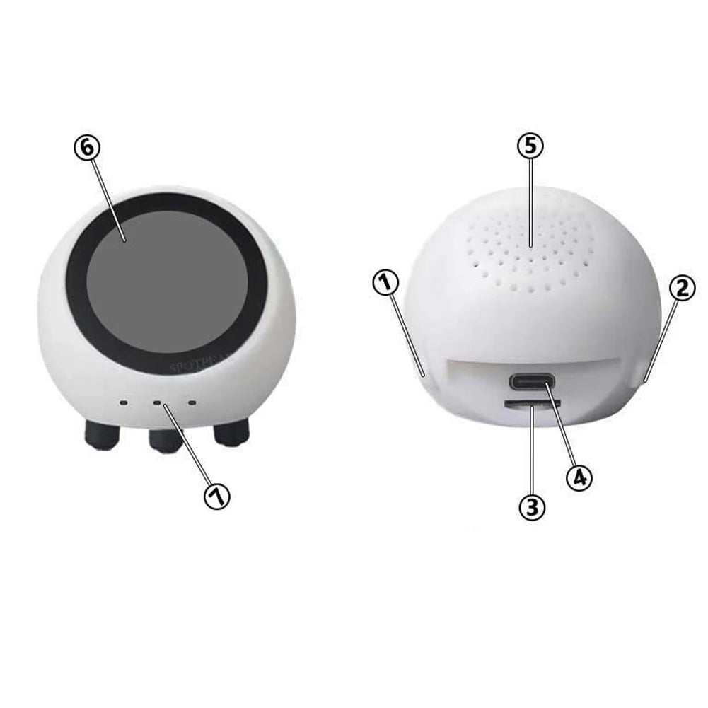 AI Voice Chat Robot Multi-Function Smart Desktop Robot LCD Display Mini Robot Tabletop Ornaments 1.28in for Home Decor