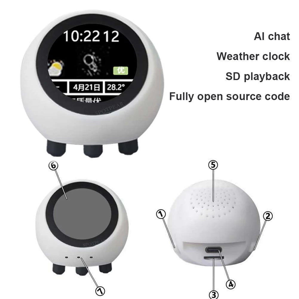 2025 New DeepSeek XiaoZhi AI Voice Chat Robot ESP32-S3-1.28inch-AI 1.28 inch LCD WROOM-1-N16R8 Development Board Clock Ornament