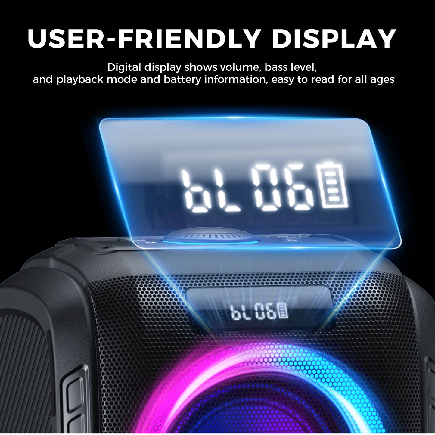 W King 250W Peak Bluetooth Speaker Boombox With Massive Bass