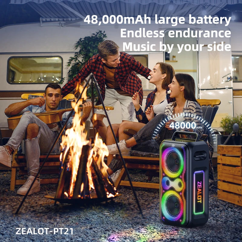 Zealot PT21 200W Portable Bluetooth Speaker IPX5 Waterproof
