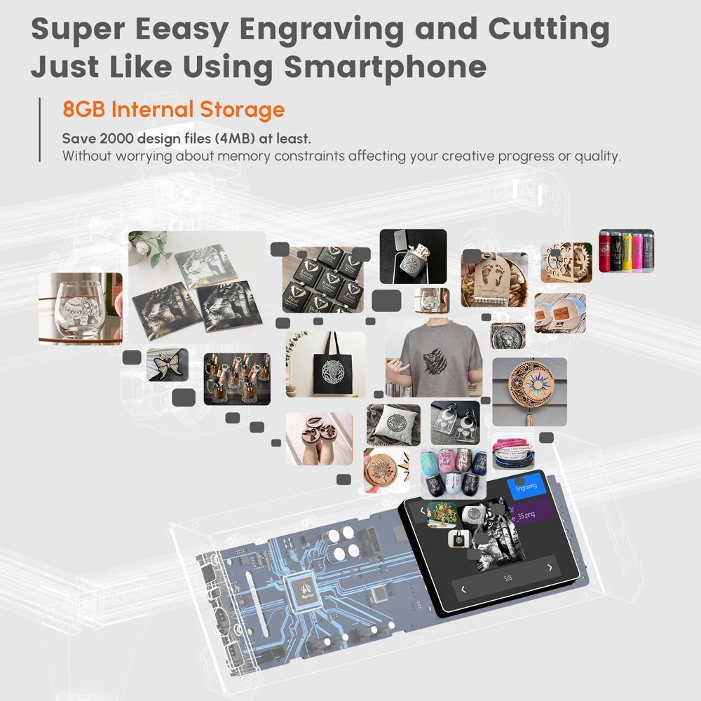 Algolaser DIYKIT MK2 40*43cm CNC Laser Cutter Engraver Air Aissit WiFi Table Metal Acrylic Wood Laser Cutting Engraving Machine