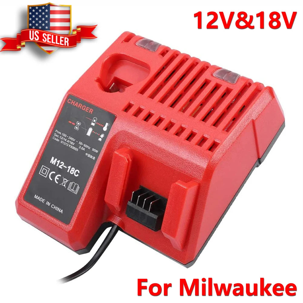Vanon Replacement Charger for Milwaukee 12V-18V M12-18C MK12 M14 MK18 Lithium Battery 48-11-2420 48-11-2440 48-11-1820 48-11-184