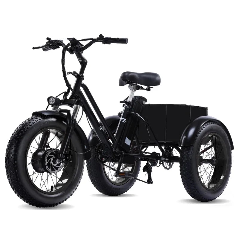 48V500WElectric Tricycle for Adults Brushless Motor Folding Trike Ebike Folding E-Tricycle with Large Basket and Lithium Battery