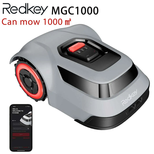 C-TOF Robot Lawn Mower Redkey MGC1000 Lawn Mower Robot Cable Break Detection Climbing Capacity 45% App Control Mowing Robot