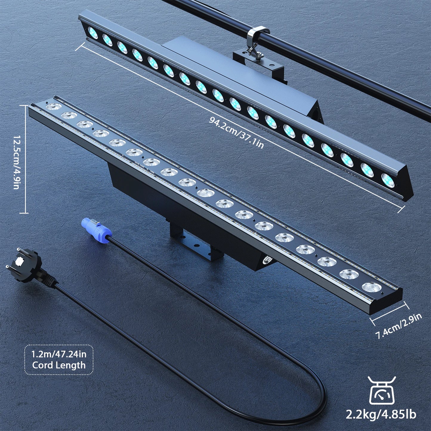 U'King 1/2/4Pcs 120W Wall Washer Lights 18X8W RGBW LED Stage Light Bar With White Fill Lighting For Wedding Party KTV Club Event