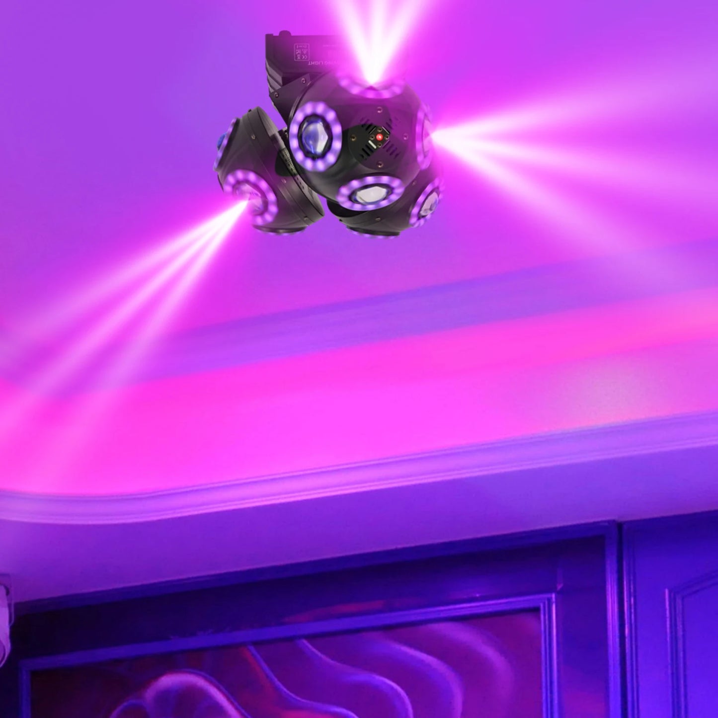 200w Stage Light, 3in1 Football Light Rgb Moving Head Stage Lights Party Stage Lighting 360° Infinite Rotation Beam Strobe Dj LE