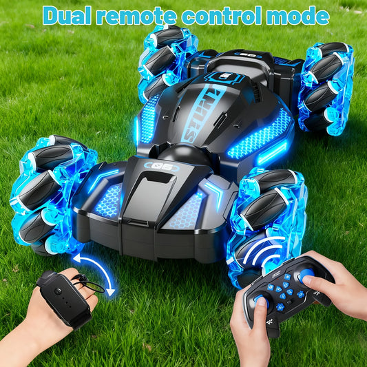 Gesture-controlled 360-degree stunt remote-control car, available in red or blue. The perfect gift for children aged 6+Christmas