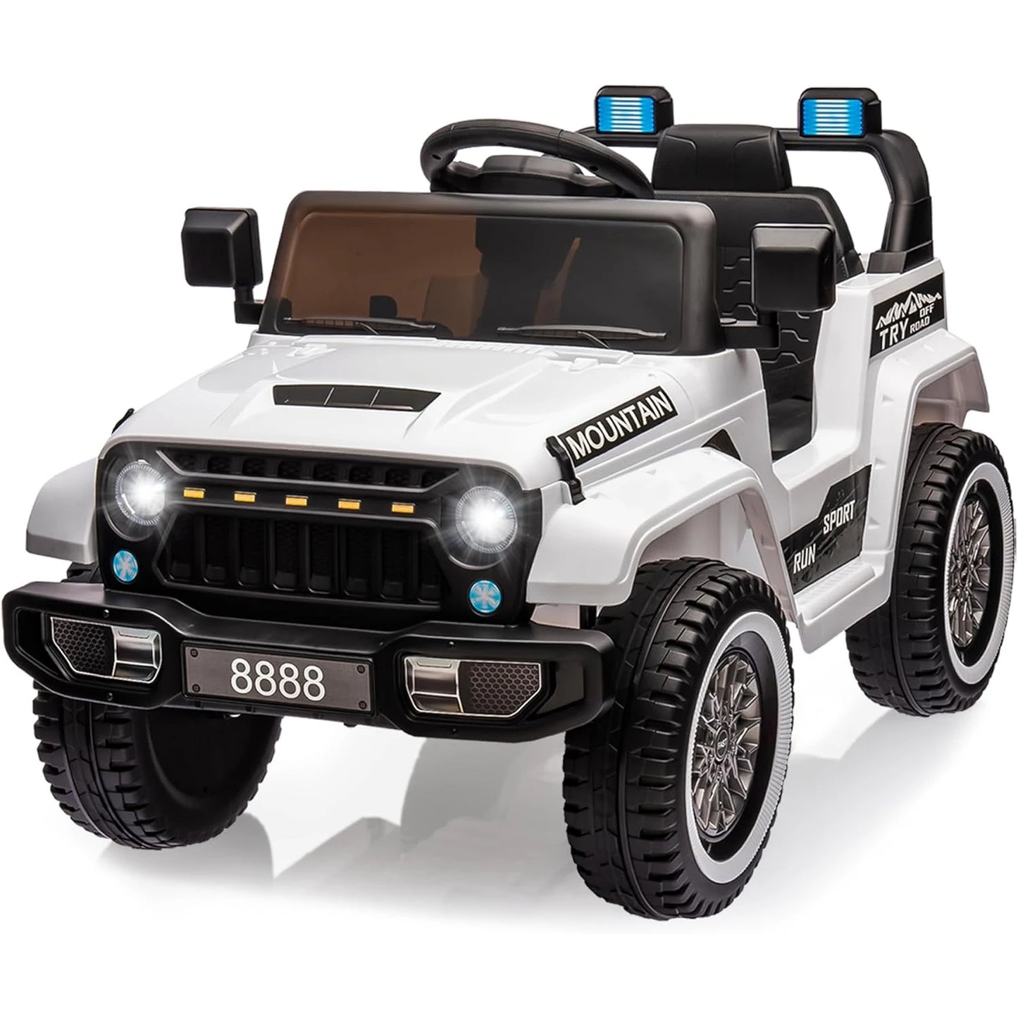 12V Kids Ride on Truck Car, Battery Powered,Electric Vehicles Toy for 3-5 Y Boys Girls Gift,3 Speeds, LED Lights,Remote Control