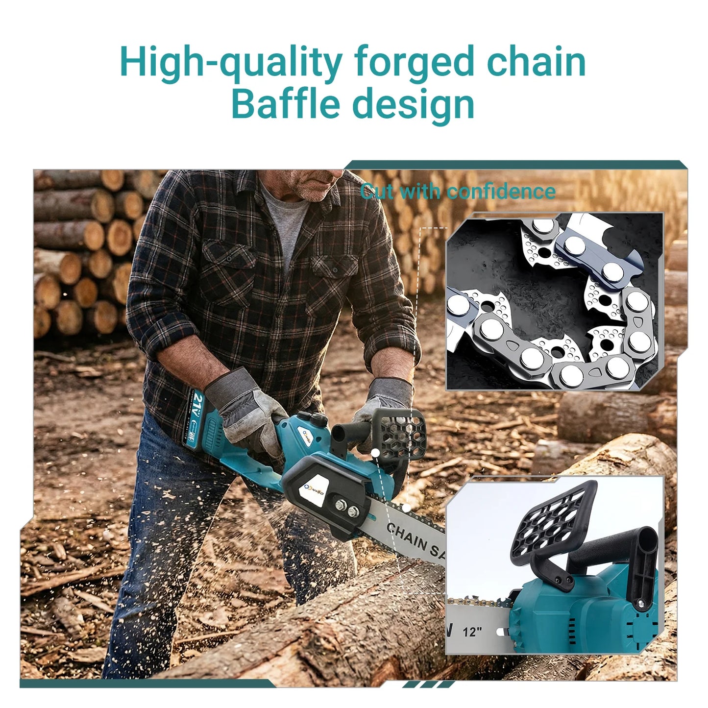 XYSD 12-inch cordless electric mini chainsaw is a portable gardening tool and the perfect gift for grandfathers and fathers.