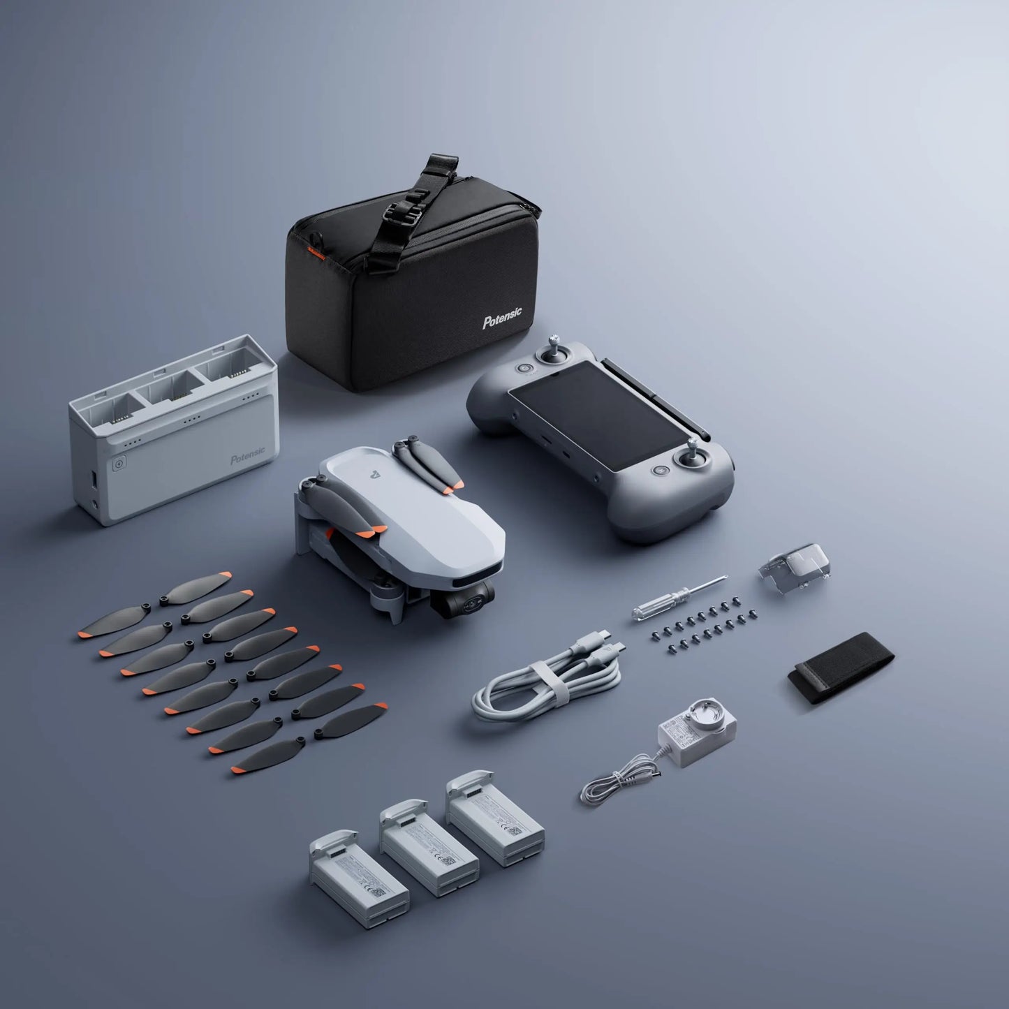 Potensic ATOM 2 Drone with PTD 1 Remote Control 4K Video, 8K Photo, 2.7K Vertical Shoot Camera Drones, Max 10KM, AI Night Shot