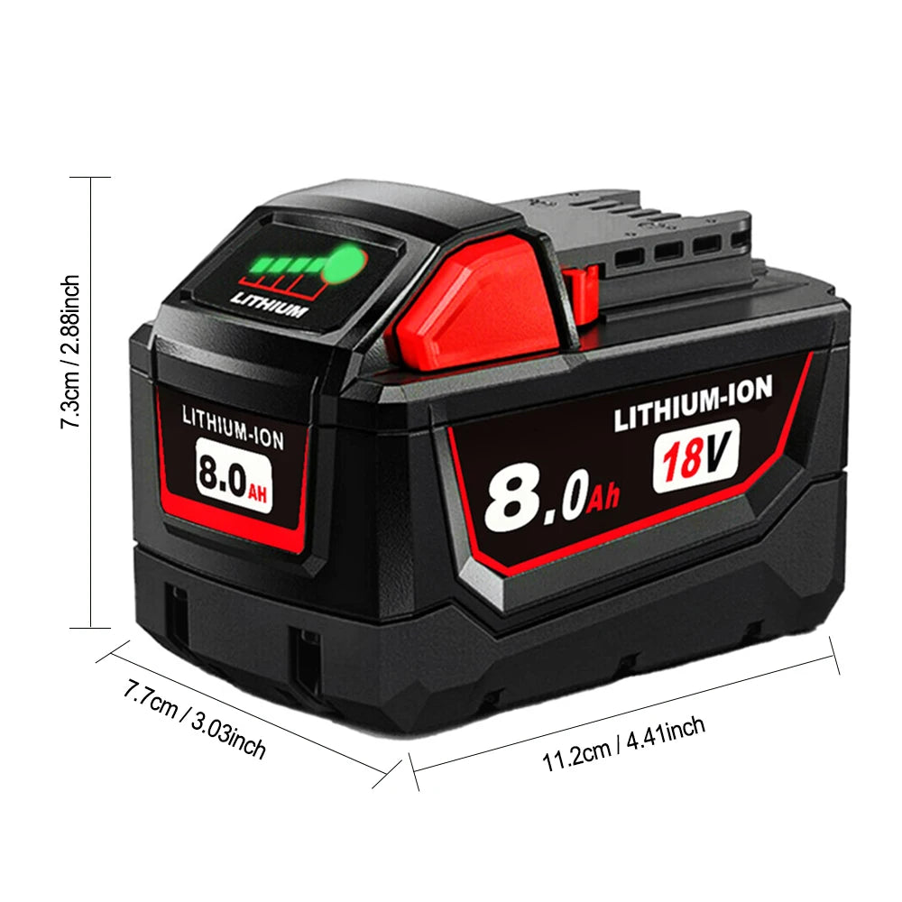6 Pack 18V 8.0Ah Battery Replace For All Milwaukee M18 8000mAh Cordless Power Tools Lithium-Ion Battery Compatible With Milwauke