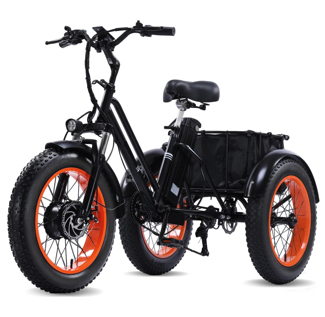 48V500WElectric Tricycle for Adults Brushless Motor Folding Trike Ebike Folding E-Tricycle with Large Basket and Lithium Battery