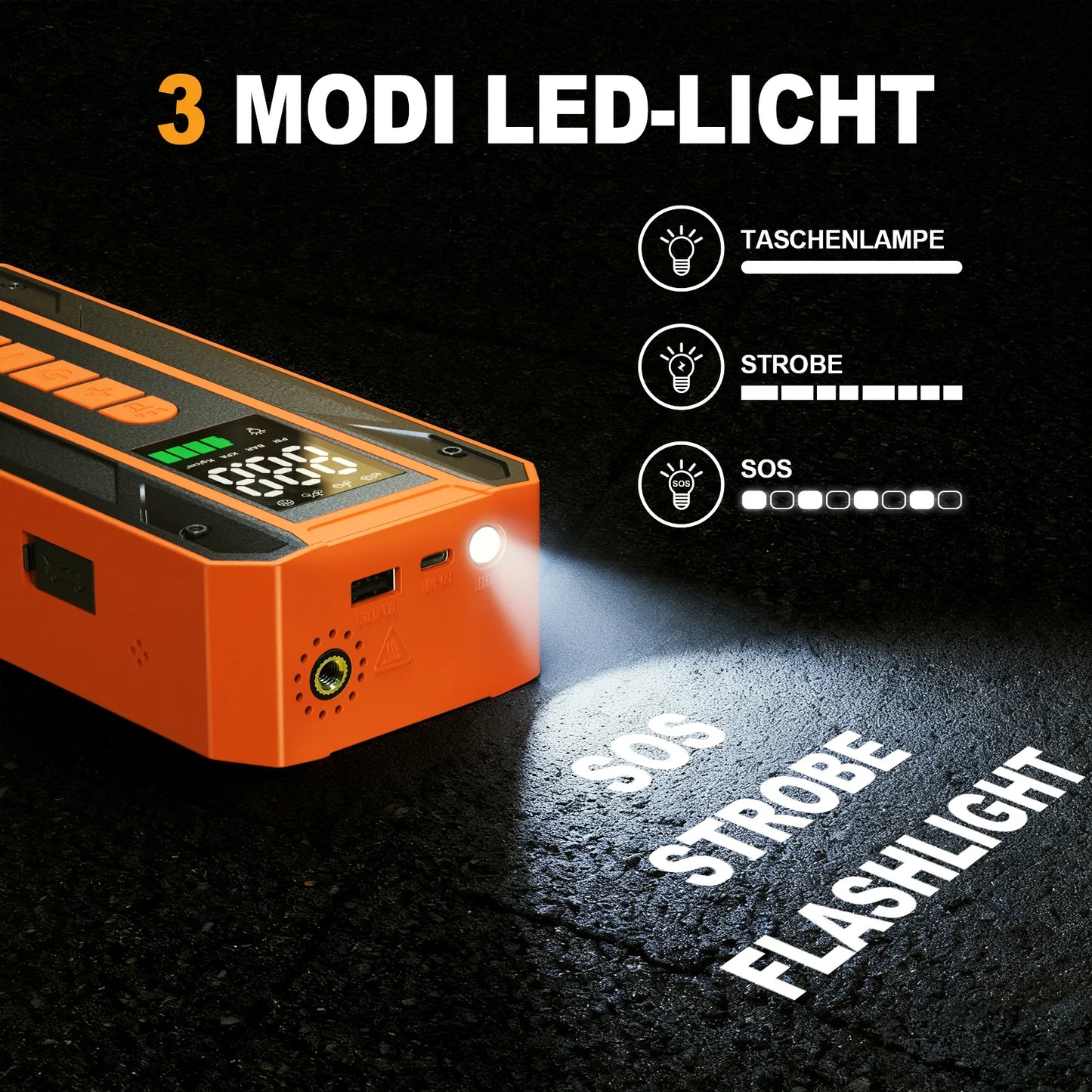 SBAOH 3000A Jump Starter And 150 PSI Cordless Air Pump