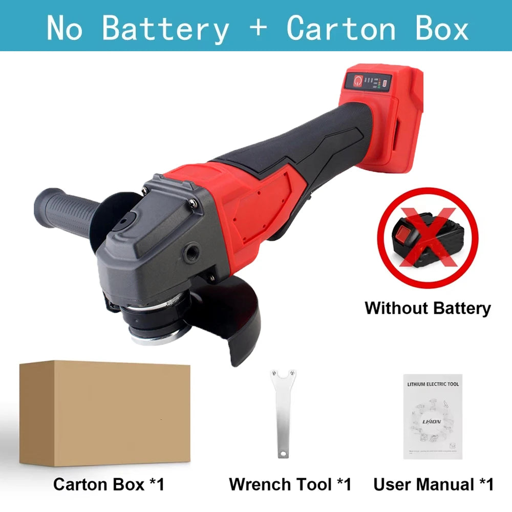 125mm Brushless Electric Angle Grinder 3 Gears Cordless Grinder Cutting Machine Power Tool For Milwaukee 18V Battery Pin