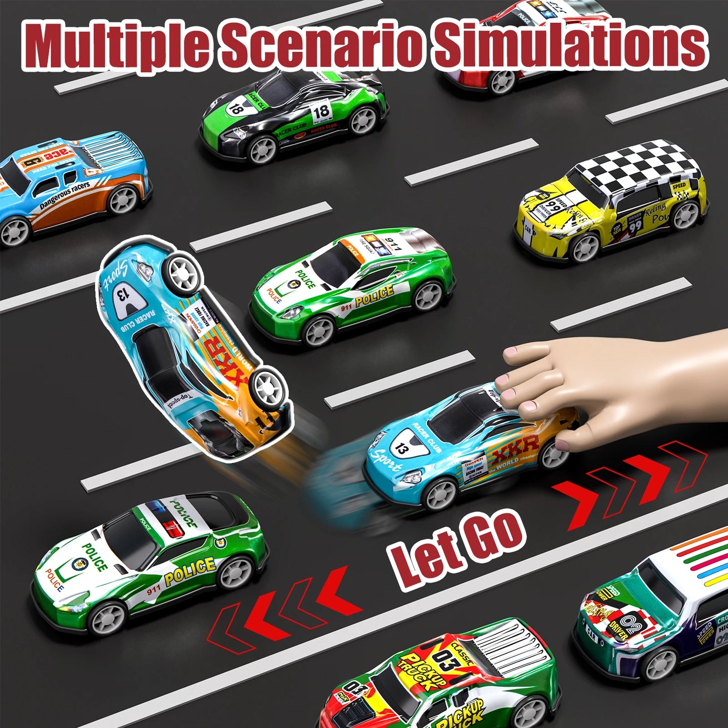 12/50pcs Pack Pull Back Kids Cars Toys With Storage Box Mini Vehicles Toy Bulk Race Cars Toys For 3-6 Years Boys Birthday Gifts