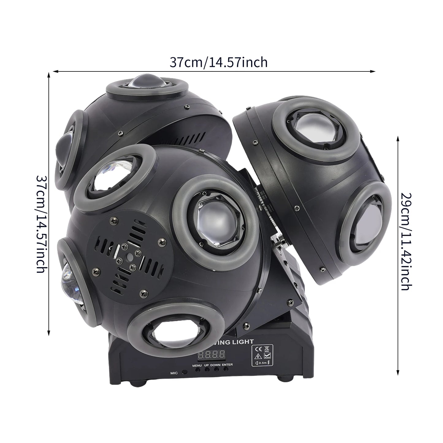 200w Stage Light, 3in1 Football Light Rgb Moving Head Stage Lights Party Stage Lighting 360° Infinite Rotation Beam Strobe Dj LE