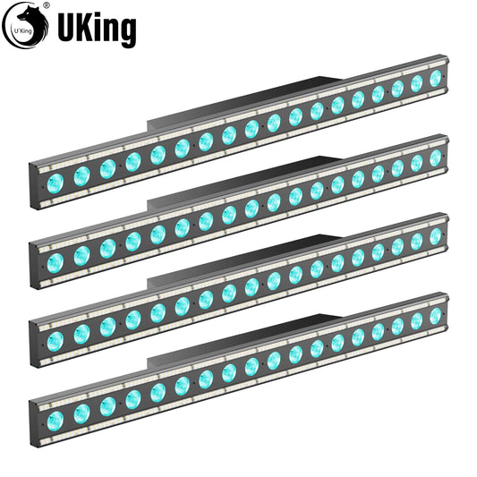 U'King 1/2/4Pcs 120W Wall Washer Lights 18X8W RGBW LED Stage Light Bar With White Fill Lighting For Wedding Party KTV Club Event