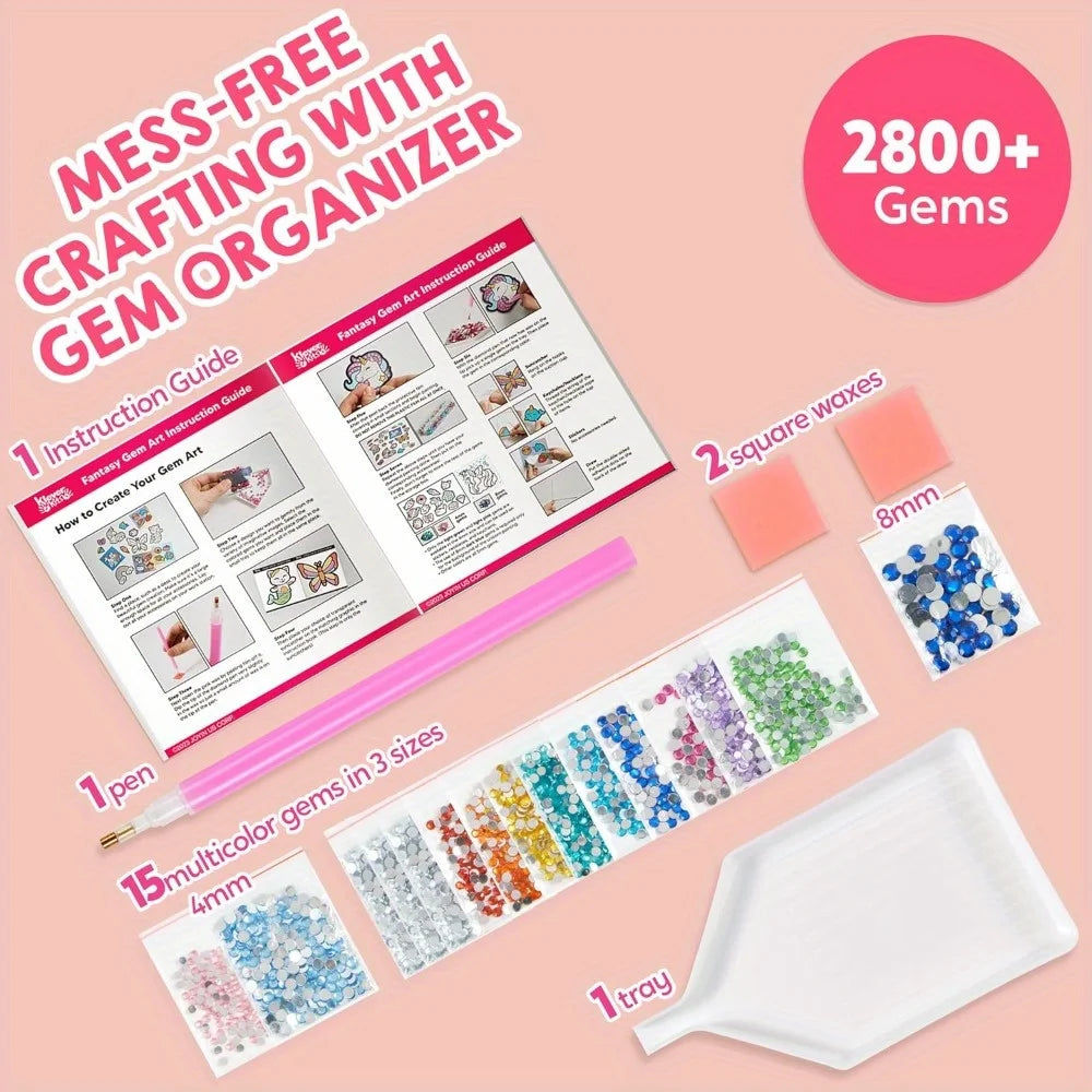 JOYFY 16 Projects Gem Painting Kids Diamond Gem Painting Kit with 5D Gem for Girls Ages 6-12 Gem Craft Activities Kits Gift