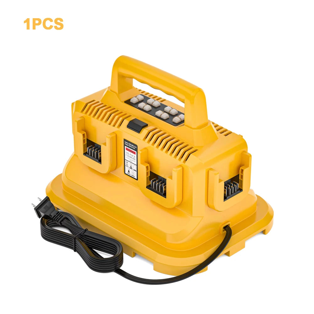 Upgrade 6-Ports Rapid Battery Charger Station,Simultaneous Charging for Dewalt 20V/60V Battery DCB200 DCB205 DCB606 DCB609