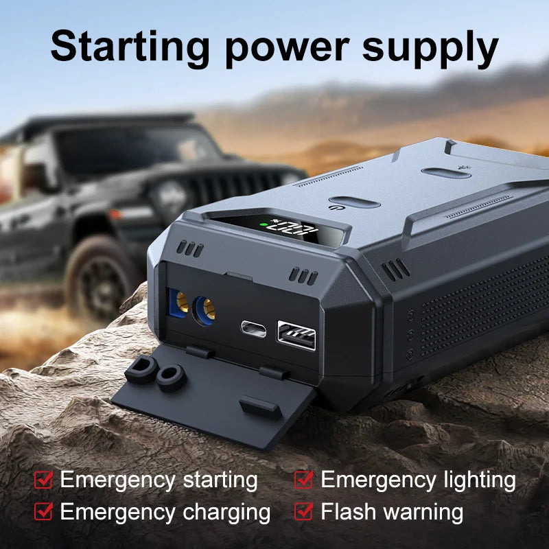 Car Battery Jump Starter Digital Display Portable Car Battery Booster Charger 26800mAh Power Bank Emergency Battery Booster