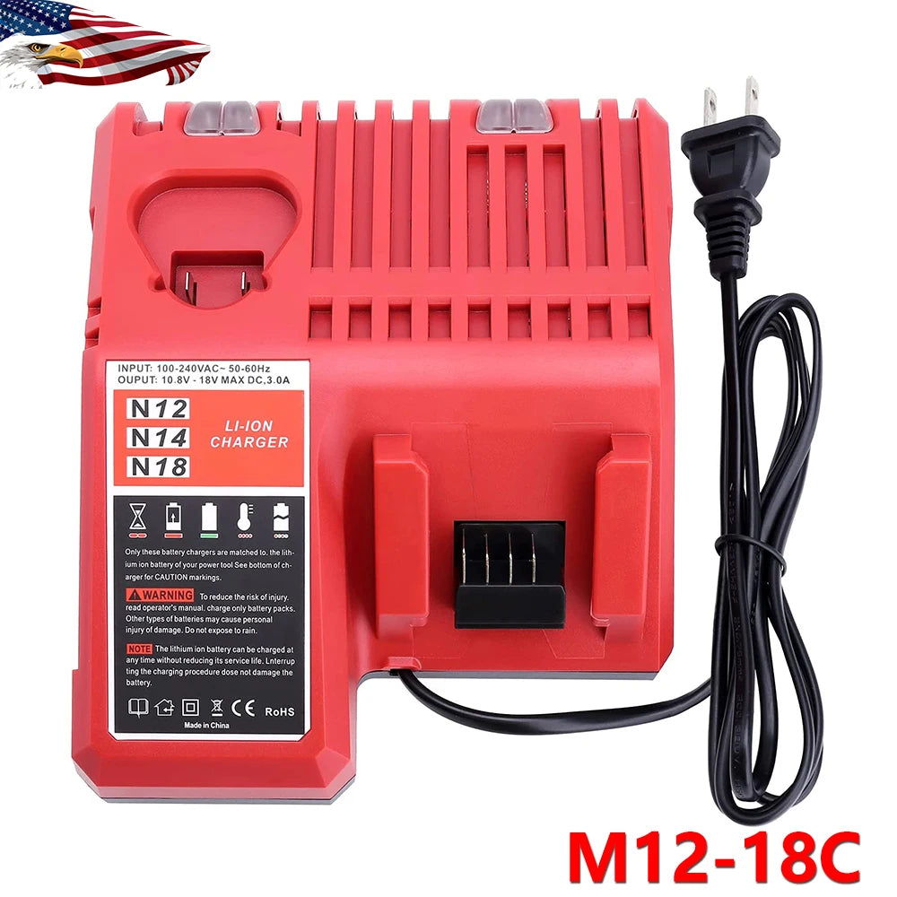Vanon Replacement Charger for Milwaukee 12V-18V M12-18C MK12 M14 MK18 Lithium Battery 48-11-2420 48-11-2440 48-11-1820 48-11-184