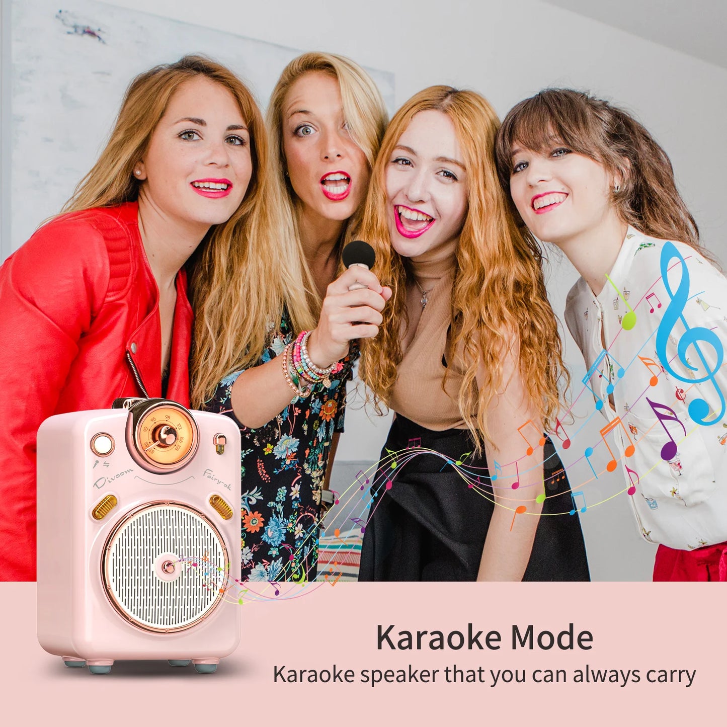 Divoom Fairy-OK Portable Bluetooth Speaker With Karaoke And FM Radio