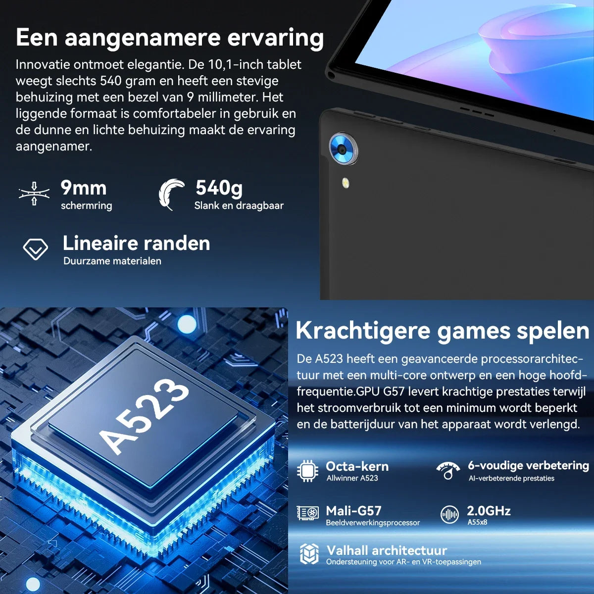 URAO 10 Inch Android 15 Tablet 8 Core Tablets 24GB+128GB 1TB Expansion WiFi6 5MP+8MP Stylus Keyboard Mouse Headphone PC PAD Set