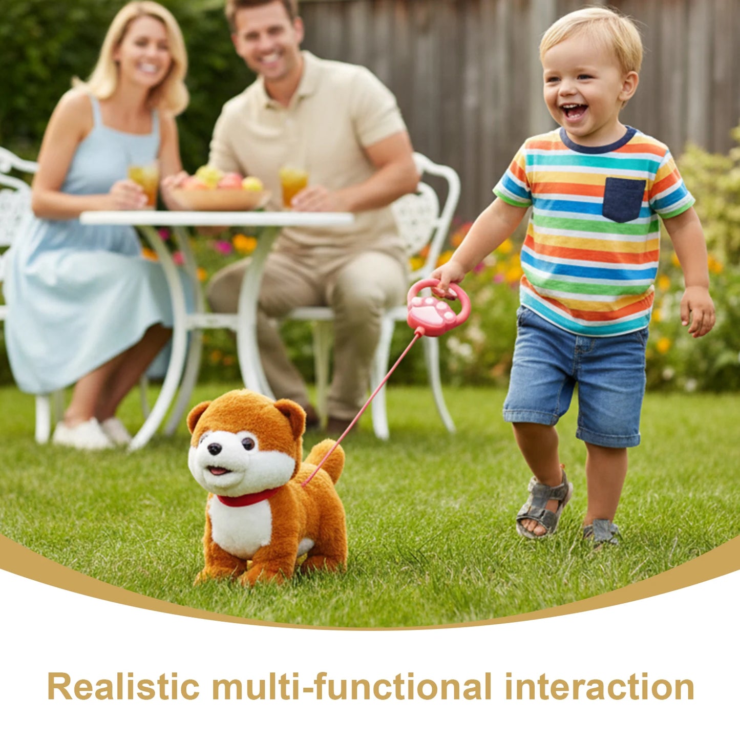 Electronic Pet Repeats What You Say Realistic Licking Tongue Interactive Musical Puppy Robot Stuffed Animal Dog for Toddlers 3-5