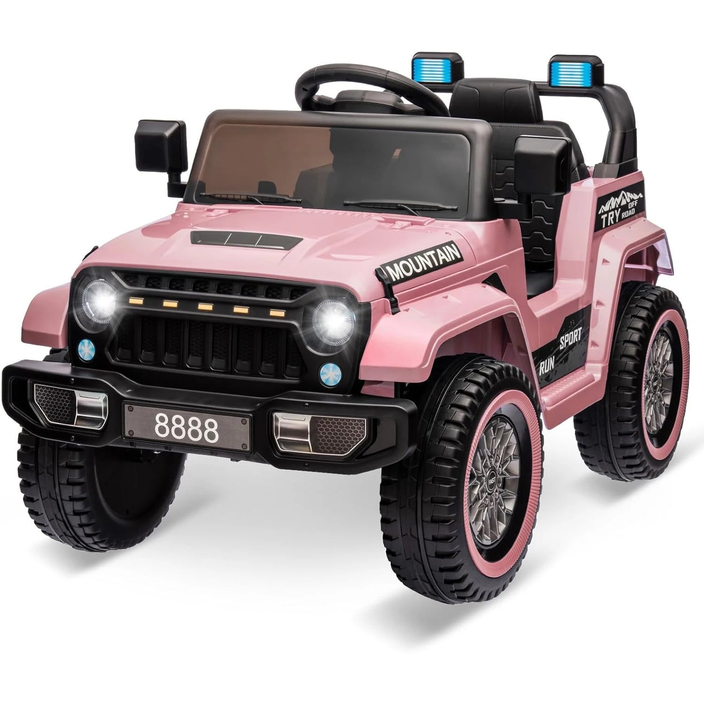 12V Kids Ride on Truck Car, Battery Powered,Electric Vehicles Toy for 3-5 Y Boys Girls Gift,3 Speeds, LED Lights,Remote Control