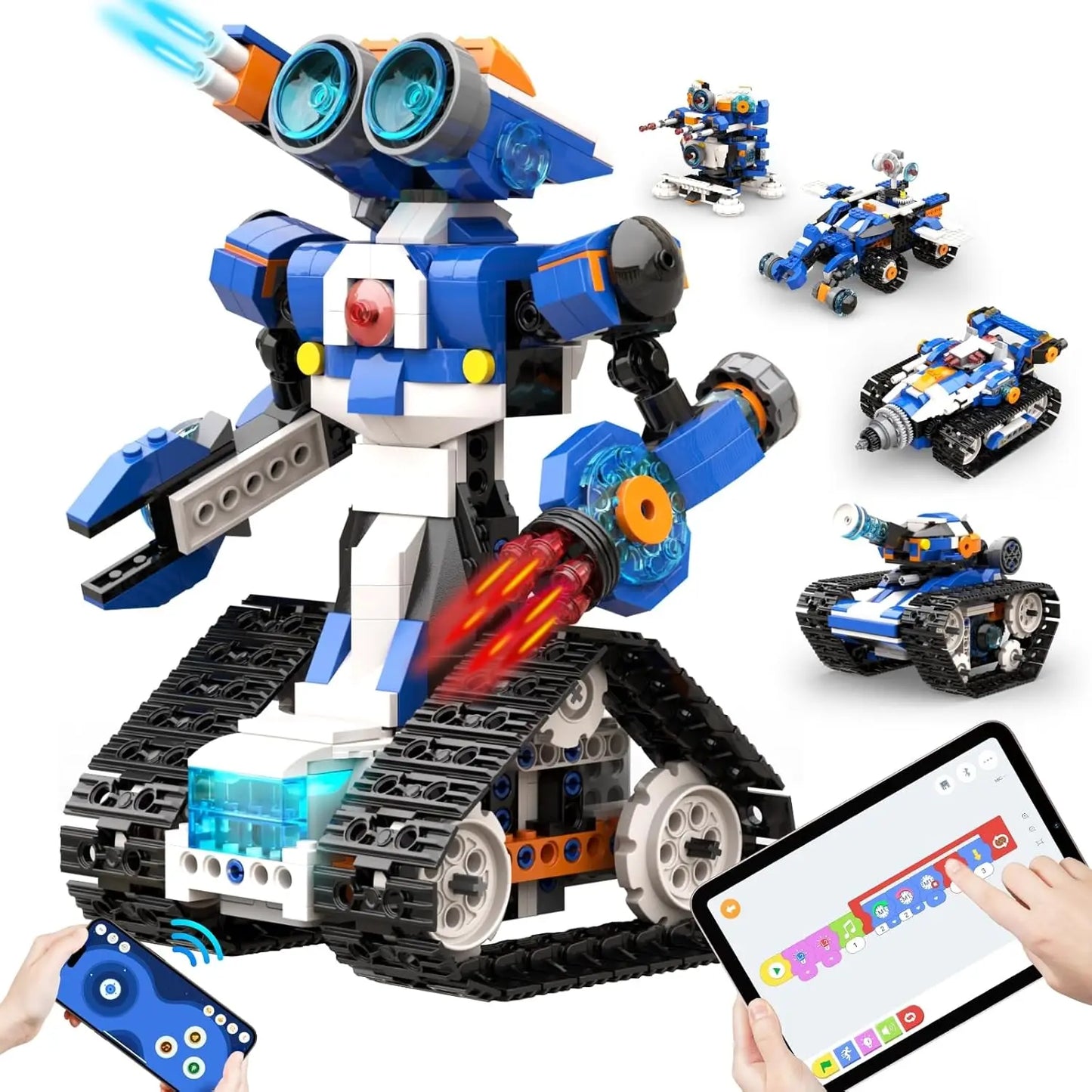 Apitor STEAM Robot Toy 6-in-1 Robot Building Kit for Boys Age 8-12 Remote Control Coding Toys Educational Robotics Gift for Kids