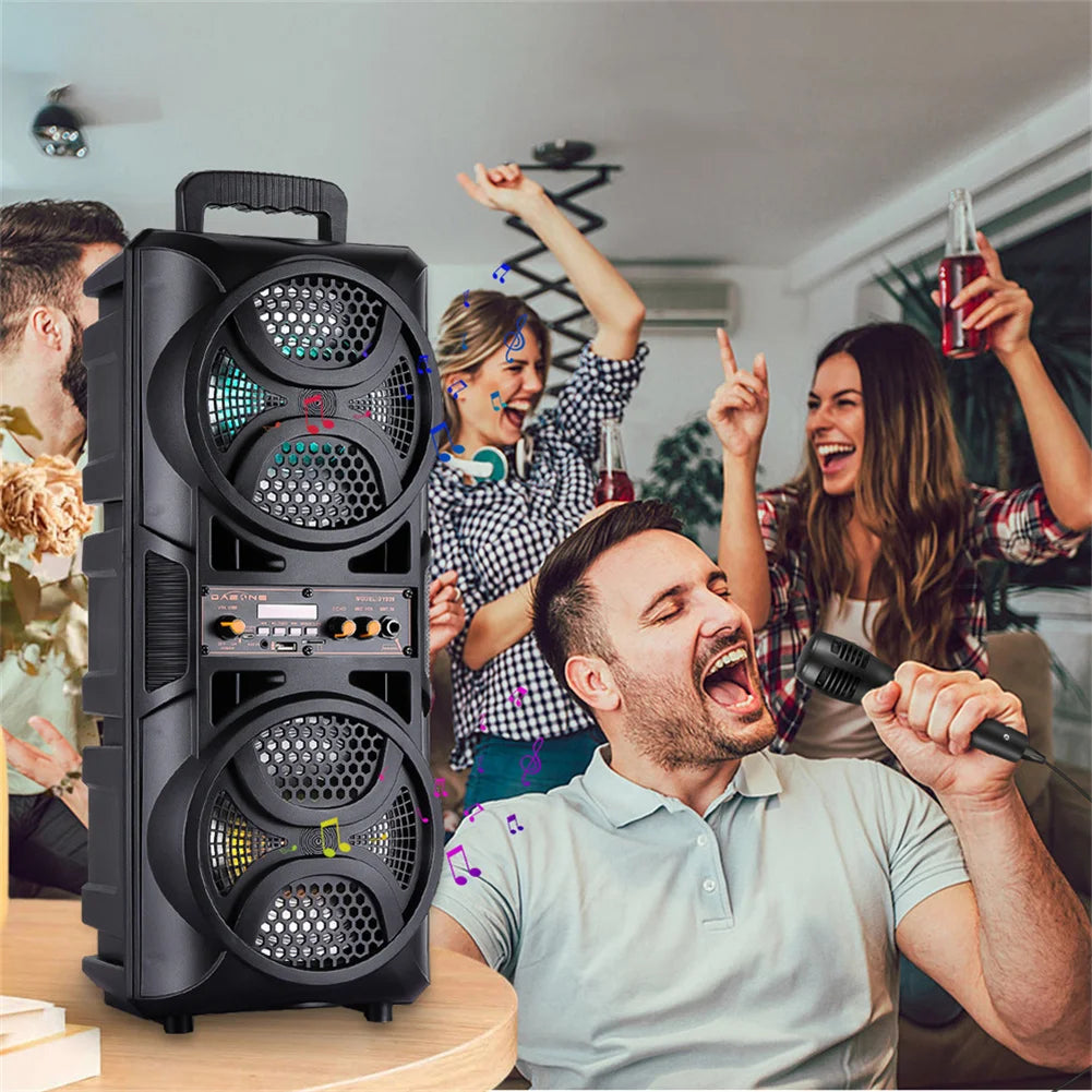 CURUK 3000W Portable Bluetooth Speaker With Subwoofer Karaoke Mic